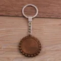 DIY bois lunette porte-clés plateau vide anneau en métal accessoires d'artisanat. - Style B / 30mm / Argent antique