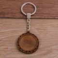 DIY pendentif plateau rond vide en bois pour porte-clés bezel artisanat accessoire - Style C / 30mm / Argent antique