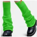 Scaldamuscoli in maglia verde da donna, calze lunghe svasate in stile JK giapponese, moda. - Taglia unica / Verde