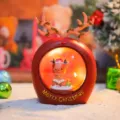 Christmas reindeer night light LED holiday decorative glowing music box gift home decor - Reindeer Style (9018-26D) / Red