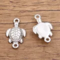 Edelstahl Schildkröte Anhänger Verbinder für DIY Schmuckherstellung, Metall Meeresbiologie. - Schildkrötenanhänger (955) / 1 Stück (Ca. 12*20mm) / Stahlfarben