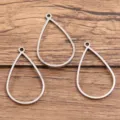 Pendentif Goutte en Acier Inoxydable Cadre Vide DIY Fabrication de Bijoux 3pcs Set - Goutte d'Eau (Grande) / 1 Pièce (12x27x1.2mm) / Acier