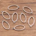 Breloques ovales en acier inoxydable pendentifs cadres ouverts pour la fabrication de bijoux - Ovale (Petit) / 1 Pièce (8x17x1.2mm) / Acier