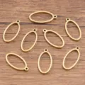 Pendentifs ovales en acier inoxydable doré breloques lunette DIY pour fabrication de bijoux art. - Ovale / Petit 8x17mm (1 Pièce) / Or