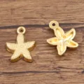 Goldener Edelstahl Sternfisch Anhänger DIY Schmuck Handwerk Zubehör Variante - Seesternanhänger (957) / 1 Stück (12*15mm) / Gold
