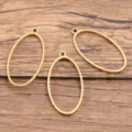 Pendentifs ouverts ovales en acier inoxydable doré pour la fabrication de bijoux DIY - Ovale / Grand 14x28mm (1 Pièce) / Or