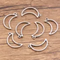 Pendentif lune croissant en acier inoxydable lunette ouverte pour creation de bijoux DIY. - Lune / Petit 10x17mm (1 Pièce) / Acier