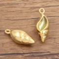 Edelstahl goldene Muschel Anhänger Charms für DIY Schmuckherstellung und Handwerk Zubehör. - Schneckenanhänger (959) / 1 Stück (9*23mm) / Gold