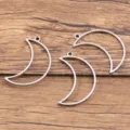Pendentifs croissants de lune en acier inoxydable pour bijoux DIY, breloques argentées. - Lune / Grand 17x27mm (1 Pièce) / Acier