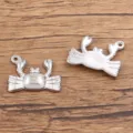 Edelstahl Krabbe Anhänger silber Farbe DIY Schmuck Zubehör Variante Charm Basteln neu - Krabbenanhänger (960) / 1 Stück (14*18mm) / Stahlfarben