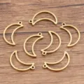 Pendentif lune en acier inoxydable creux géométrique DIY fabrication de bijoux fournitures. - Lune / Petit 10x17mm (1 Pièce) / Or