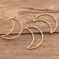Pendentif lune en acier inoxydable doré lunette DIY fabrication de bijoux artisanat 3pcs - Lune / Grand 17x27mm (1 Pièce) / Or