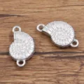 Edelstahl Ammonit Schnecke Doppel Oesen Verbinder fuer DIY Schmuckherstellung. - Ammonit/Schneckenanhänger (961) / 1 Stück (10*18mm) / Stahlfarben