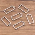 Pendentifs en acier inoxydable rectangulaires pour fabrication de bijoux DIY, cadre ouvert. - Rectangulaire / Petit 8x18mm (1 Pièce) / Acier