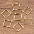 Pendentifs carrés en acier inoxydable pour la fabrication de bijoux DIY et la résine. - Carré / Petit 13X13X1.2mm (1 Pièce) / Or