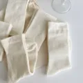 Calzini medi bianchi senza cuciture da donna, sottili in cotone traspirante stile estivo casual. - Taglia unica / Beige