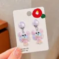 Children cute glitter lobster clip-on earrings kids cartoon ocean jewelry display card - Gradient Lobster Pair (Cardboard Packaging)