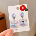 Cute cartoon ocean style gradient glitter resin crab clip-on earrings for kids girls no piercing - Gradient Crab Pair (Cardboard Packaging)