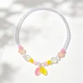 Kids gradient mermaid tail beaded necklace cute princess style cute jewelry accessory. - 1 Piece/Pack / Clear Bag Packaging / Pink Yellow