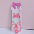 Children's beaded necklace bracelet set cute flower princess jewelry accessories for little girls - Deep Pink Peach Blossom 5-Piece Set (Cardboard Packaging)