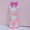Children's cute pink beaded necklace clip-on earrings set sweet flower jewelry gift for girls - Peach Blossom Pink 5-Piece Set [Cardboard Packaging]