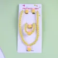 Children pearl necklace bracelet earrings ring set yellow pineapple cute kids jewelry gift - Pineapple 5-Piece Set (Cardboard Pack)