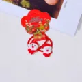 Kids Christmas hair ties with cute Santa resin charms and red elastic hair ropes for styling. - Santa Claus Hair Tie Pair