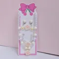 Kids beaded necklace bracelet flower jewelry set for little girls princess accessories - White Flower 5-Piece Set [Cardboard Packaging]
