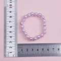 Cute light purple beaded bracelet for girls, 8mm beads 20pcs 16cm length sweet style. - Light Purple