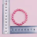 Pink crystal glass bead bracelet 8mm 20pcs cute sweet style girl gift jewelry accessory - Rose Red
