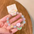 Cute jelly color flower bead bracelet for kids, clear cute tulip pendant, sweet daily jewelry. - Cartoon Rose