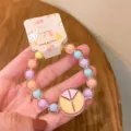 Cute jelly bead bracelet for kids children pastel colorful summer jewelry accessory gift - Peace Sign