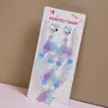 Kids mermaid tail beaded necklace earrings set, cute cartoon princess jewelry for girls. - Gradient Purple & Blue 5-Piece Set (Cardboard Packaging)