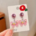 Kids clip-on earrings cute pink bow bee non-pierced cute cartoon jewelry for girls - Bowtie Card Pack