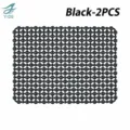 Solid black kitchen sink mat 2-piece set, PVC hollow drainage anti-slip mat for tableware. - 2 Pieces/Set / Solid Black