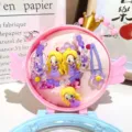 Cute kids hair accessories gift box set with beaded bracelets and princess hairpins. - #3 Purple Princess 8-Piece Set (Box Included)