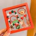 Children Christmas jewelry set with bracelet hair ties and cute holiday accessories for girls. - Christmas Bracelet 5-Piece Set One