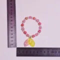 Kids beaded bracelet with gradient mermaid tail pendant cute princess jewelry accessory - Pink Gold Gradient Fishtail Bracelet