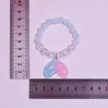 Children beaded bracelet with cute mermaid tail pendant, lovely princess jewelry accessory for girls. - Blue-Pink Gradient Mermaid Tail Bracelet
