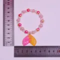 Kids beaded bracelet colorful mermaid tail pendant cute jewelry gift for little girls - Pink & Yellow Gradient Mermaid Tail Bracelet