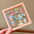 Kids cute unicorn bracelet hair tie set cartoon princess jewelry gift box accessories - Light Blue Unicorn 5-Piece Set / Gift Box / Light Blue