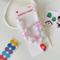 Kids DIY beaded necklace set with cute mermaid pendant and colorful heart beads for kids gifts. - Mermaid 2-Piece Set / Colorful