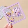 Kids princess hair accessories set, cute cartoon hair ties and colorful beaded bracelet earrings. - 6# Purple Princess 5-Piece Set (Gift Box)