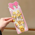 Children flower beaded necklace bracelet earrings set little girl princess jewelry cute accessories - Warm Yellow Daisy Value 5-Piece Set with Card