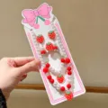 Cute strawberry pearl jewelry set necklace bracelet earrings for girls sweet princess dress up. - Strawberry 5-Piece Set