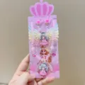 Kids cute resin colorful cartoon princess necklace set with angel wings and beaded chain design - Pink Angel 4-Piece Set