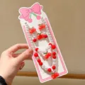Kids pink cherry pearl necklace bracelet jewelry set cute sweet princess variant accessory. - Cherry 5-Piece Set