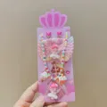 Korean style cute resin cartoon princess necklace and earrings set for little girls. - 9 White Angel 4-Piece Set