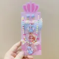 Kids cute resin cartoon princess necklace set colorful beaded jewelry accessories for girls - Blue Angel 4-Piece Set