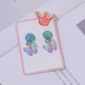 Children cute butterfly clip-on earrings set sweet sparkling blue glitter kids jewelry gift - Butterfly Ear Cuff / Pair Carded / Gradient Blue